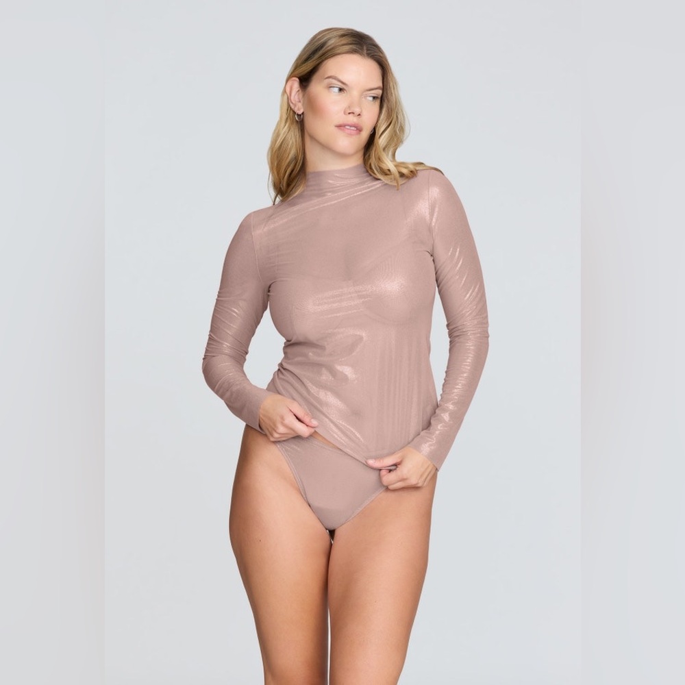 CUUP Mockneck Top Mesh Moonbeam